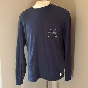 Roots Long Sleeve Tee Navy Size Medium